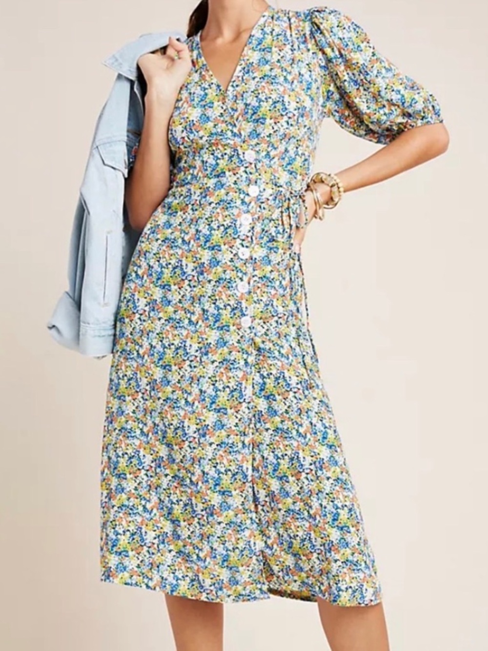 Faithfull Midi Floral Wrap Marta Dress Size 4